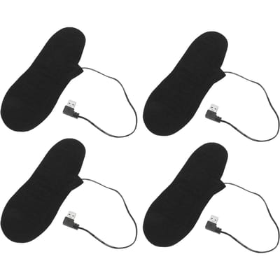 4 Stuks Elektrisch Verwarmde Inlegzolen Voetwarmers USB Oplaadbaar Hoge Temperatuur voor Winter Buiten gray