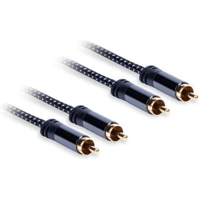 Verbindingskabel 2xRCA-2xRCA Digitaal Lengte: 1,5m AQ Premium, Acoustique Quality zwart