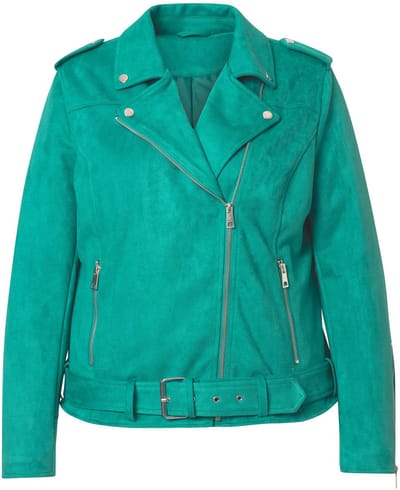 MIAMODA - Dames - Bikerjasje suède-look reverskraag - Varen - Maat 42
