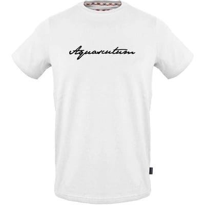 Aquascutum Heren Logo Geribd Kraag T-shirt (Wit)
