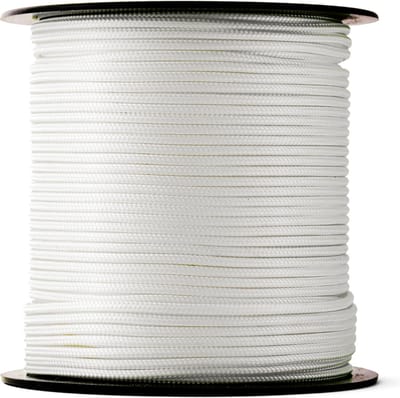 SNURO Gevlochten nylon Touw (3mm, 100M) - Slijtvast koord in sterke witte polyamide - Paracord koord - met zeer hoge breeksterktes