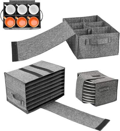 Felt Tableware Houder voor 8 Borden, Camping Organizer voor Camper en Caravans, Ideaal voor Opberging en Gebruik