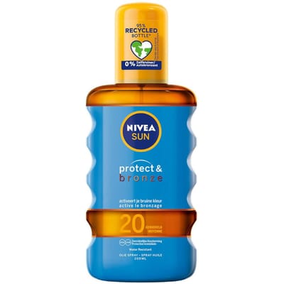 NIVEA SUN Protect & Bronze Zonnebrand Olie Spray SPF 20 - Zonnespray - Waterproof - Zonneolie Met pro-melanine extract - 200 ml