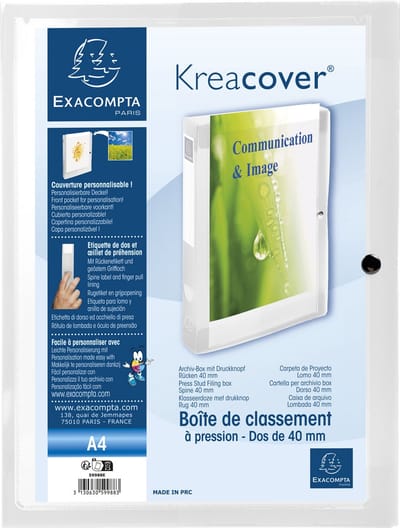 Exacompta 5x Kreacover® Chromaline PP 7/10de Klasseerdoos Rug 40mm - A4 - Kleurloos - 59988E