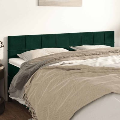 vidaXL - Hoofdborden - 180x5x78/88 - cm - fluweel - donkergroen
