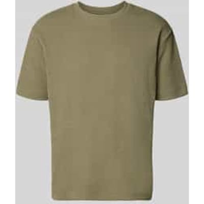 relaxed fit T-shirt van katoenmix in bouclé-look