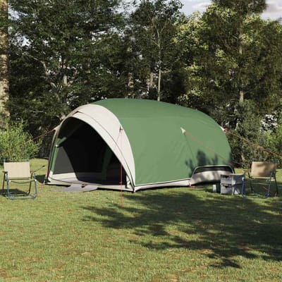 vidaXL Tunnel tent met dak met opslag Groen 410 x 285 x 198 cm taft