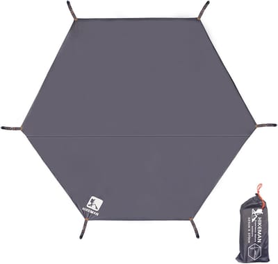 Camping Tarp - Waterdicht Zeil - Outdoor Bescherming - PU2000mm Coating - Maat L 370x325cm - Grijs