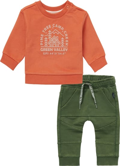 Noppies - Kledingset - Jongens - 2delig - Broek Jeslo Thyme - Sweater Jalna Bombay Bown - Maat 62