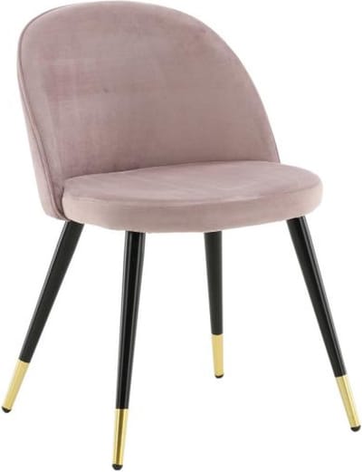 Svea - Zako eetkamerstoel - gouden poot - velvet - roze