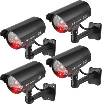 Set van 4 Dome Beveiligingscamera's Dummy voor Binnen en Buiten met Knipperende LED