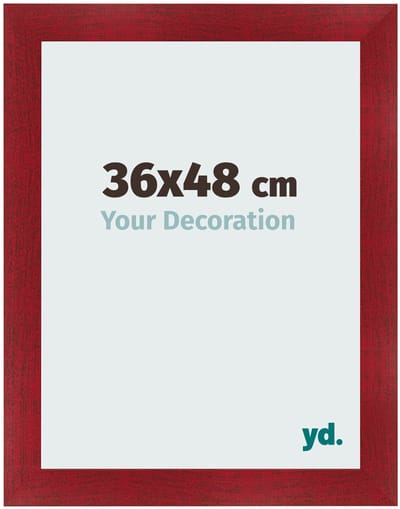 Your Decoration - Fotolijst 36x48 cm - MDF - Wijnrood Geveegd - Pisa