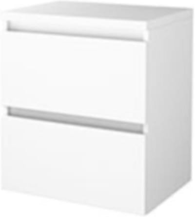 Basic-Line Start 46 Badkamermeubelset - 60 x 46 cm - Greeploos - 2 Lades - Wastafelblad - Ice White