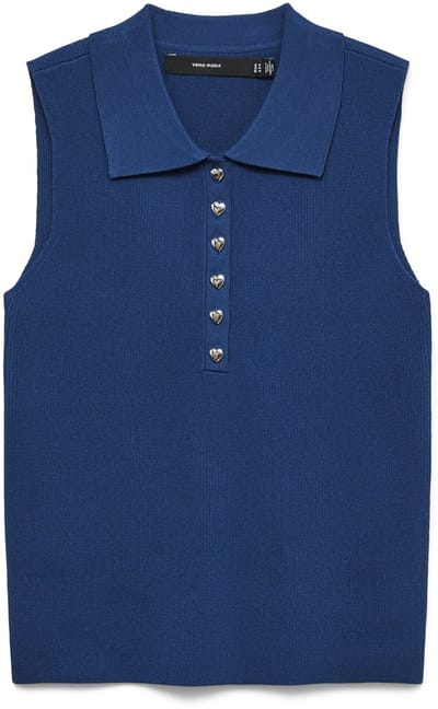Vero Moda Top Vmrally Sl Poloneck Pullover 10346484 Navy Peony Dames Maat - M