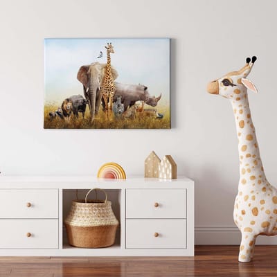 Canvas print DD123110 AfricanAnimals A.S. Création 0,7 x 0,5 m Blauw Kantoor Hal/Gang Keuken Slaapkamer Woonkamer