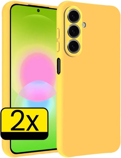 Hoesje - 2 Stuks - Geschikt voor Samsung Galaxy A27 - Sterk & Shockproof - Case Siliconen - Back Cover - Telefoon Hoes - Telefoonhoesjes - Geel