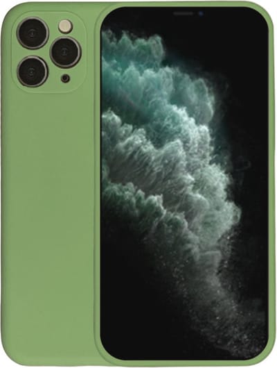 Smartphonica Telefoonhoesje Geschikt voor iPhone 11 Pro Max siliconen hoesje - Backcover Siliconen Case - Groen geschikt voor iPhone 11 Pro Max