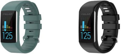 Strap-it Bundel van 2 Siliconen Banden - Geschikt voor Polar A360 / A370 - Horlogeband / Polsband / Armband / Sportarmband - Siliconen Armband - Zwart & Grijs/Groen - Waterbestendig & zweetbestendig