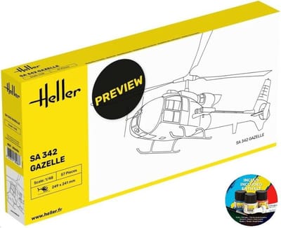 Heller Modelbouwpakket Militaire voertuigen - 56486 SA 342 Gazelle Heli - Starter Kit Plastic - 1:48 - Modelbouw