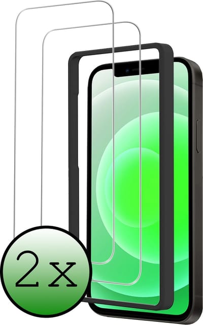 Screenprotector - 2 Stuks Geschikt voor Apple iPhone 12 - Met Installatie Frame - Beschermglas - Gehard Glas - Tempered Glass - Screen Protector