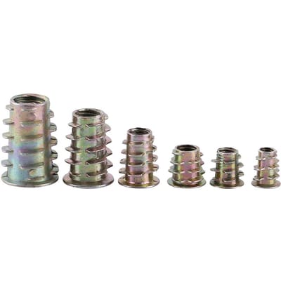 50pcs M4 M5 M6 M8 M10 Zinc Alloy Screw in Type Hex Drive Threaded Insert Nuts Assortment