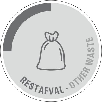 Restafval sticker - tweetalig 400 mm