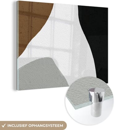 MuchoWow® Glasschilderij 120x90 cm - Schilderij acrylglas - Minimalisme - Design - Vormen - Foto op glas - Schilderijen