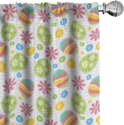 ABAKUHAUS Pasen Gordijnpaneel – Patchwork meerkleurig 2x75x175 cm