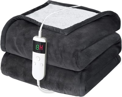 Elektrische deken - Verwarmde deken - Knus opwarmen - Snelle en gelijkmatige warmte - 130 x 180 cm - Grijs