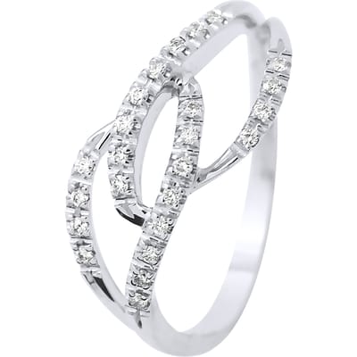 Diamond Ring 0.12 Cts White Gold Jewelry