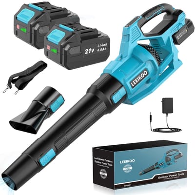 Accu Bladblazer - Tuinreiniger Krachtig - Buiten Schoonmaken - Twee Batterijen Inbegrepen - 45cm Hoog
