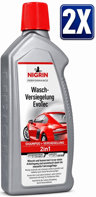 NIGRIN Performance Washcoat 1 Liter Auto Bescherming na Wassen - Set van 2 Flessen (2 L Totaal) - Voordeelverpakking Auto Schoonmaakmiddel