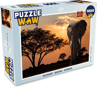 Puzzel Olifant - Boom - Afrika - Legpuzzel - Puzzel 1000 stukjes volwassenen