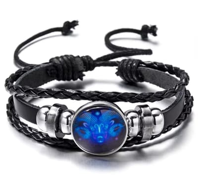 Actie4you® - Sterrenbeeld Armband - Verstelbare armband - Hanger sterrenbeeld - Gevlochten armband - Horoscoop – Glow in Dark - Ram