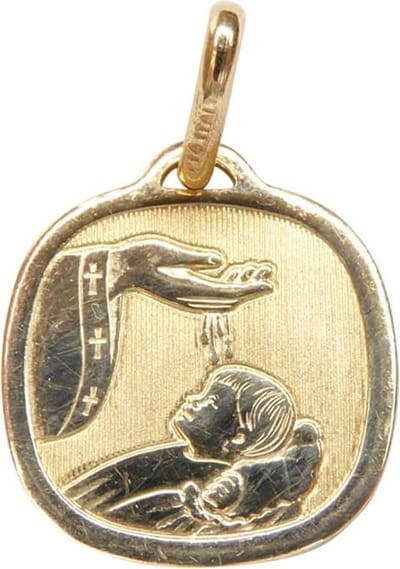 Gouden doopsel hanger