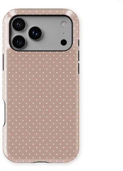 Micro Dots Tough Hoesje geschikt voor iPhone 17 Pro | Geschikt Voor Mag | Stippen Motief Backcover geschikt voor iPhone 17 Pro Mocha Confetti
