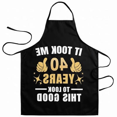 SnelShoppen - 40e Verjaardag Schort voor Mannen en Vrouwen, Grappig Keukenschort met Hoge Resolutie, Kleurvast, Ideaal voor Koken, Grillen, Bakken, Fe