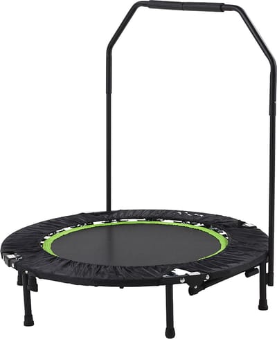 Tunturi Fitness Trampoline - Opvouwbaar - 104cm springoppervlak - Inclusief beschermrand & handgrip - Incl. gratis fitnessapp