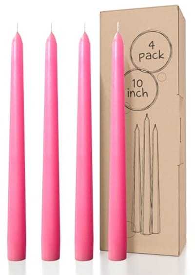 Set van 4 Roze Taper Kaarsen - Dripless en Geurloos - Perfect voor Diner en Huishouden