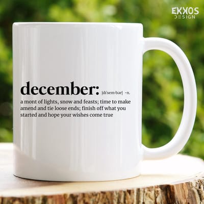 December woordernboek mok | Mok met tekst | Grappige mok | Verjaardag cadeau | Cadeau voor man | Cadeau voor vrouw | Cadeau voor haar | Cadeau voor hem | Grappige cadeau | Thee glazen | Valentijn cadeautjes | Koffiekopjes