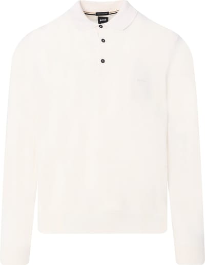 BOSS Bono Polotrui Wol Ecru - Maat L - Heren - Longsleeve polo
