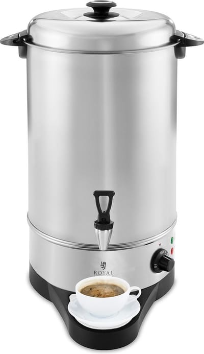 Waterkoker - 10 liter - 1.600 W - opvangschaal - Royal Catering