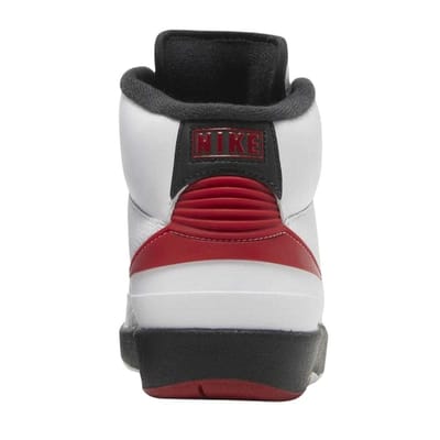 Nike Heren Air Jordan 2 Retro Leren Trainers (Wit, Rood)