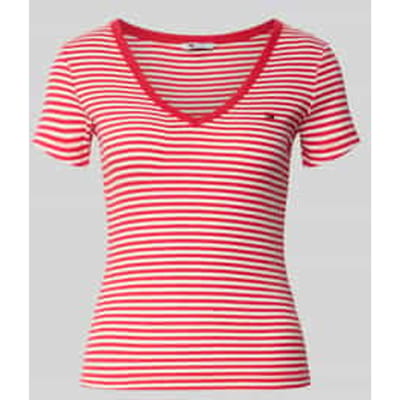Slim fit T-shirt van katoenmix