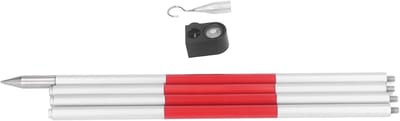 Prismapaal met 4 Secties, Aluminiumlegering Meetstaaf met Niveau voor Total Station, Ideaal voor Metro's, Spoorwegen en Tunnels