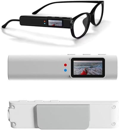 Hoge resolutie 2,7k draagbare camera's, draagbare kleine digitale videocamera's, hoofdtelefoons voor het opnemen van sportvideo's (voor reizigers/zakenmensen/toeristen, 1 stuks in wit)
