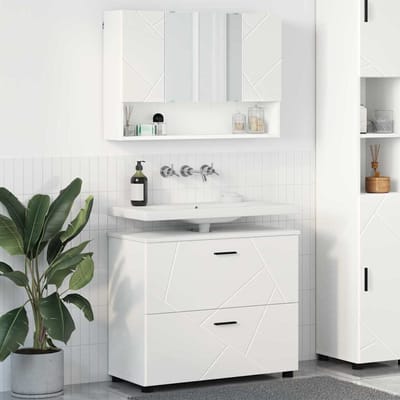 vidaXL - Badkamermeubel - Set - 2 - st - Wit - 76,5 - x - 35 - x - 64 - cm