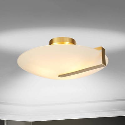 Searchlight Zonnewijzer plafondlamp, goud/opaal wit, staal, glas, E27