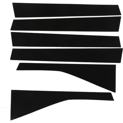 6 STUKS Deur Raam Stijl Post Trim PC Glanzend Zwart Raam Stijl Molding Cover Vervanging voor JAZZ for Honda JAZZ2004-2007 black