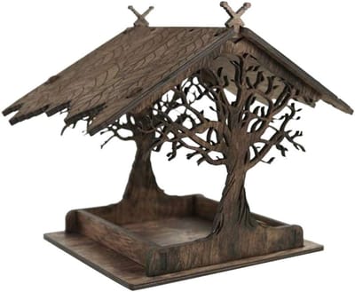 Famanu – Vogelvoederhuisje van hout - vogelvoederhuis om op te hangen - voederhuis voor vogels - vogelhuisje voor buiten - balkon - voor ophangen in buiten - tuinen en op balkons